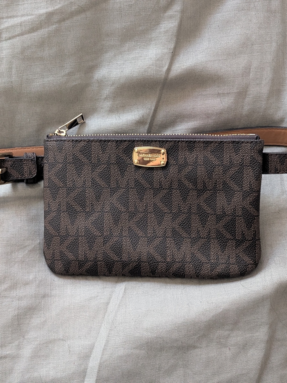 Michael Kors Brown Monogram Waist Bag - Picture 1 of 5